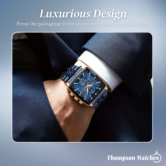 Troy | Men's Rectangular Luxury Quartz Wristwatch | 47mm