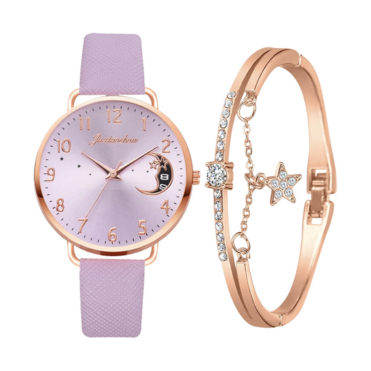 Sierra | Moon Number Dial Watch and Bracelets Set | 36mm